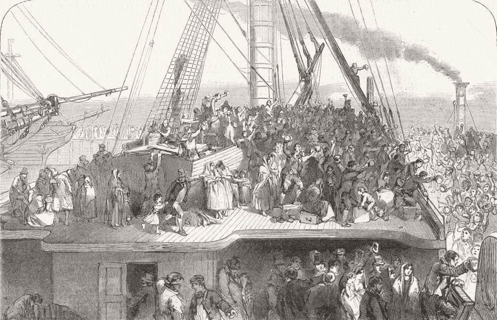 SOCIETY. The departure 1850 old antique vintage print picture